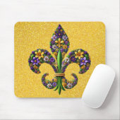 Floral Mardi Gras Lilie Mousepad (Mit Mouse)