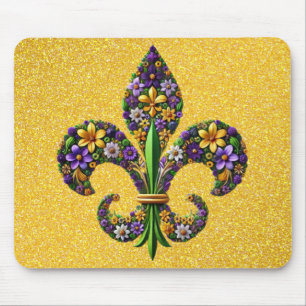 Floral Mardi Gras Lilie Mousepad