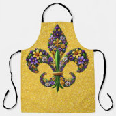 Floral Mardi Gras Lilie Schürze (Vorderseite)