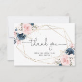 Floral Marine rot geometrische Bridal vielen Dank Karte (Vorderseite)