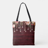 Floral Maroon Holz Rustikale Mutter der Braut Tasche (Rückseite)