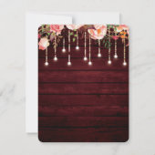 Floral Maroon Wood Rustic Engagement Party Einladung (Rückseite)