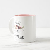 Floral Marsala Future Bride Verlobung Gift Zweifarbige Tasse (Vorderseite Links)