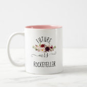 Floral Marsala Future Bride Verlobung Gift Zweifarbige Tasse (Links)