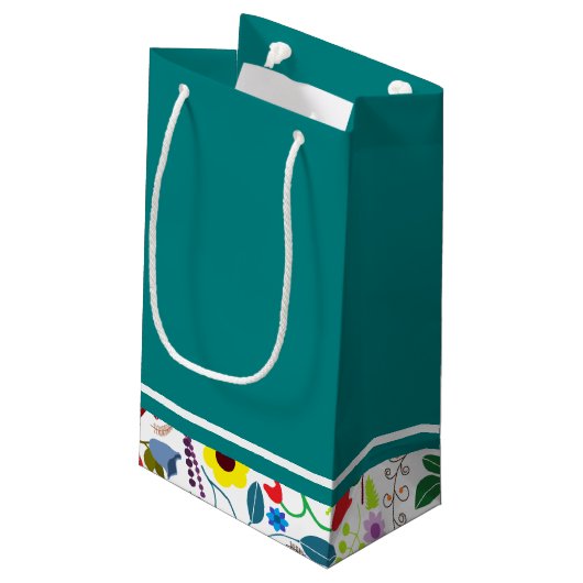 Floral Mason Jar Baby Shower Kleine Geschenktüte (Rückseite Schrägansicht)