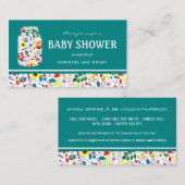Floral Mason Jar Baby Shower Ticket Einladung (Vorne/Hinten)