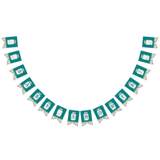 Floral Mason Jar Baby Shower Wimpelkette (Alle)