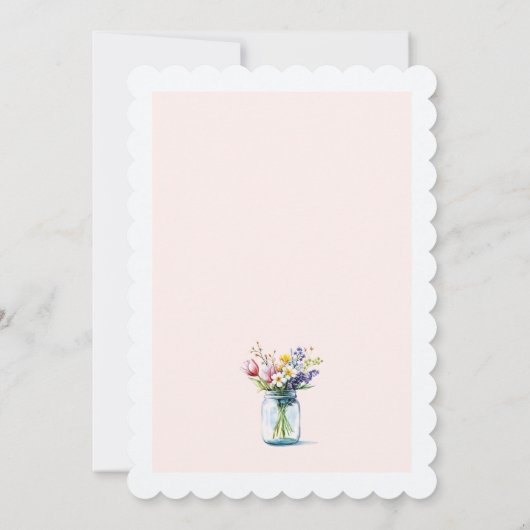 Floral Mason Jar Brautparty Einladung (Rückseite)