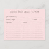 Floral Mason Jar Brautparty Rezept Karten (Rückseite)