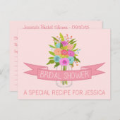 Floral Mason Jar Brautparty Rezept Karten (Vorne/Hinten)