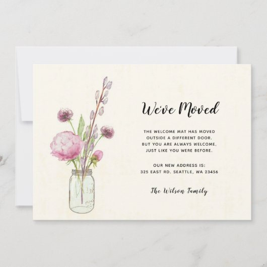 Floral Mason Jar haben wir neue Adresse verschoben (Vorderseite)