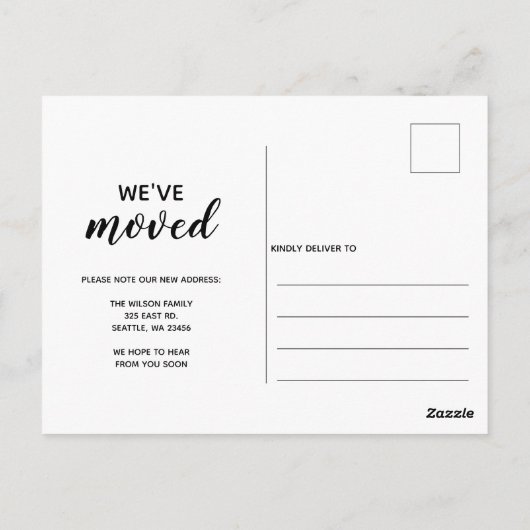 Floral Mason Jar haben wir neue Adresse verschoben Postkarte (Rückseite)