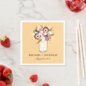 Floral Mason Jar | Hochzeit Serviette (Beispiel)