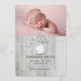 Floral Mason Jar Rustic Newborn Baby Foto Birth Ankündigung