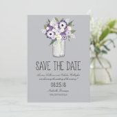 Floral Mason Jar Save the Date (Stehend Vorderseite)