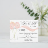 Floral Mason Jar Save the Date Postkarten (Stehend Vorderseite)
