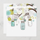 Floral Mason Jars Einladung (Vorne/Hinten)