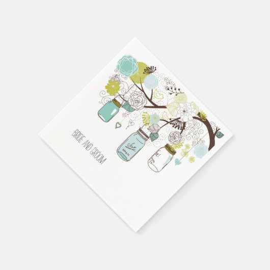 Floral Mason Jars Serviette (Ecke)