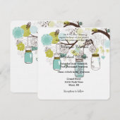 Floral Mason Jars Wedding Einladung (Vorne/Hinten)