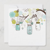 Floral Mason Jars Wedding Einladung (Rückseite)