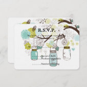 Floral Mason Jars Wedding RSVP (Vorne/Hinten)