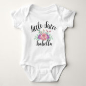 Floral Matching small sis Baby Strampler (Vorderseite)