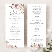Floral Mauve Blush Greenery Elegante Script Weddin Programm