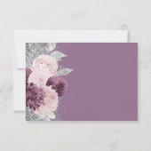 Floral Mauve Blush Silver Meal Choice Hochzeit RSVP Karte (Rückseite)