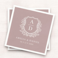 Floral Mauve Wappen Wedding Monogram