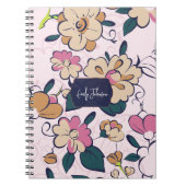 Floral Meadow Cream Pink Botanical Custom Name Notizblock (Vorderseite)