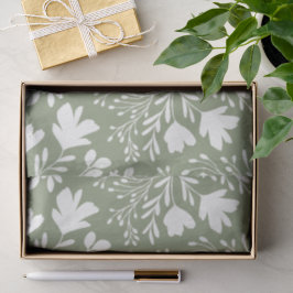 Floral Meadow Dreams Botanische Silhouetten Salbei Seidenpapier
