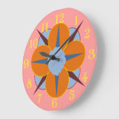 Floral Medallion Große Wanduhr (Winkel)