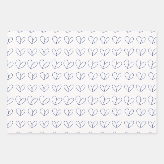 Floral medley outline in blue geschenkpapier set (Vorderseite 3)