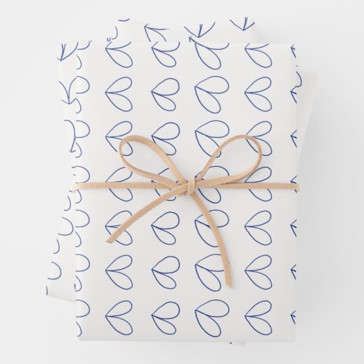 Floral medley outline in blue geschenkpapier set (Beispiel)