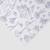 Floral medley outline in blue seidenpapier (Detail)