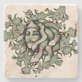 Floral Medusa Gorgon Snakes Kunst Steinuntersetzer