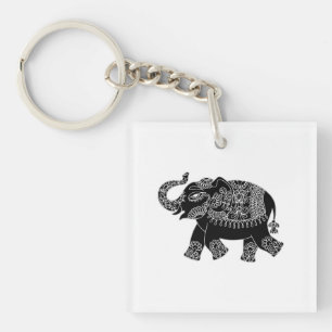 Floral Mehedi Elephant Schlüsselanhänger