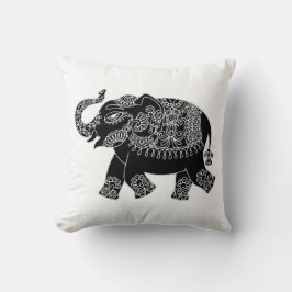 Floral Mehedi Elephant Throw Kissen