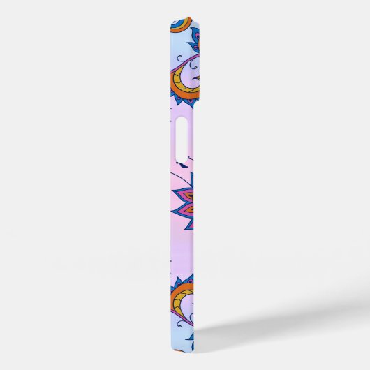 Floral Mehndi Art, Blue Bliss Case-Mate iPhone Hülle (Rückseite / Rechts)