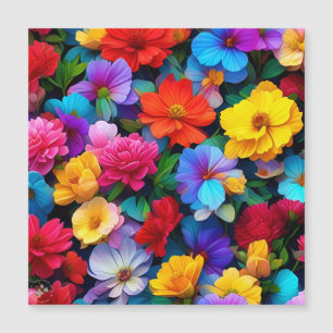 Floral mehrfarbige Blume Magnetkarte
