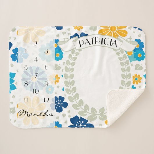 Floral Meilenstein Picture Prop Sherpadecke (Vorderseite (Horizontal))