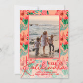Floral Mele Kalikimaka Foto Feiertagskarte (Vorderseite)