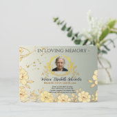 Floral Memorial Card - Sympathy keepsake Dankeskarte (Stehend Vorderseite)