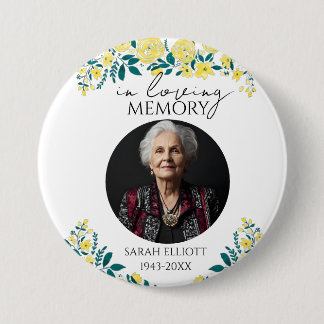floral memory of loved one button