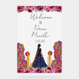 Floral Mendhi Acrylschild