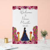 Floral Mendhi Acrylschild (Hochzeit)