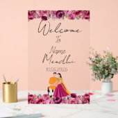 Floral Mendhi Acrylzeichen Acrylschild (Hochzeit)