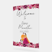 Floral Mendhi Acrylzeichen Acrylschild (Winkel)