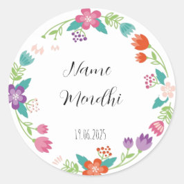 Floral Mendhi bevorzugt Aufkleber