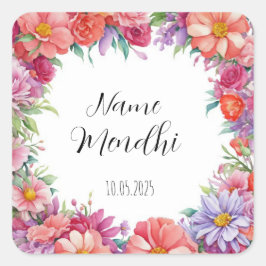 Floral Mendhi bevorzugt Aufkleber